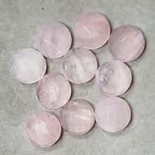 14MM FACETED ROUND CABOCHON ROSE QUARTZ(6PCS/BAG)